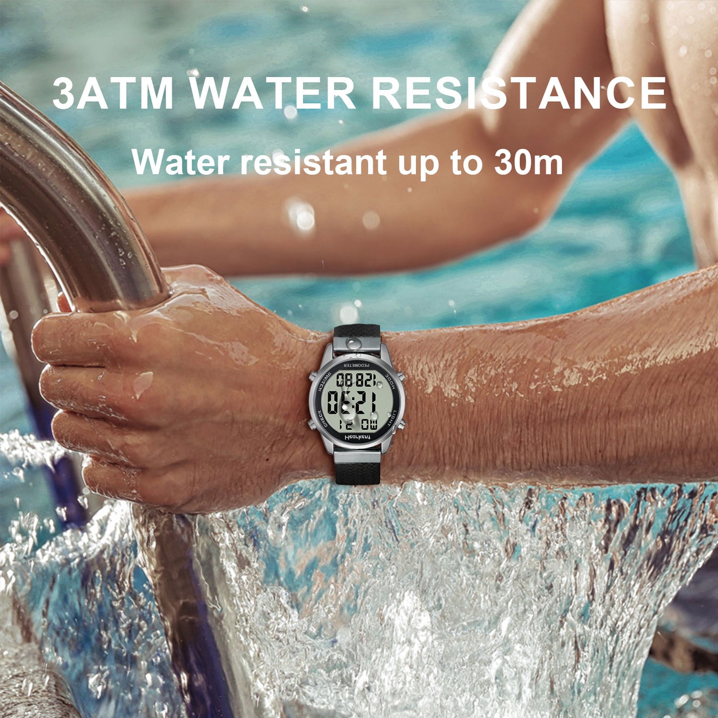 TIMEURE Waterproof Pedometer Watch 2306P Nylon