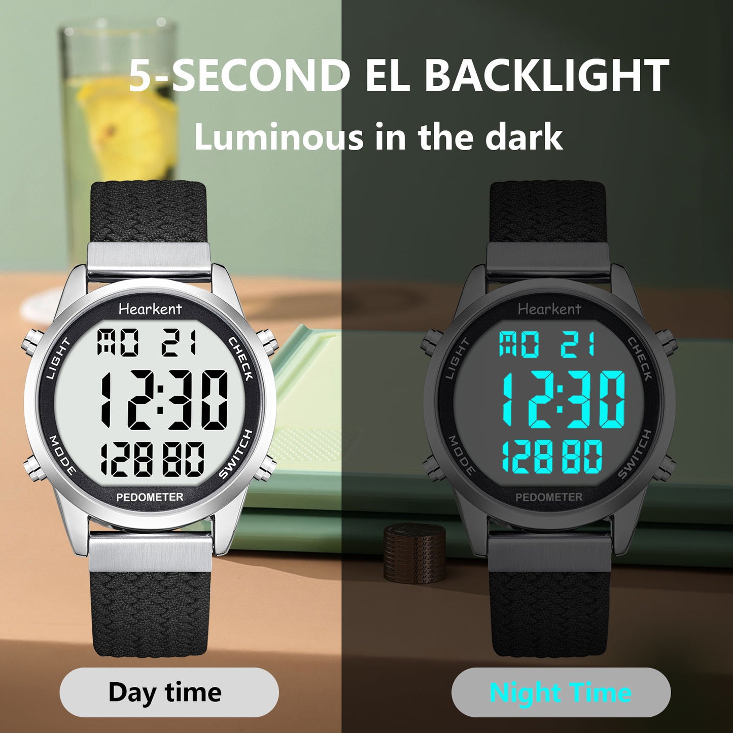 TIMEURE Waterproof Pedometer Watch 2306P Nylon