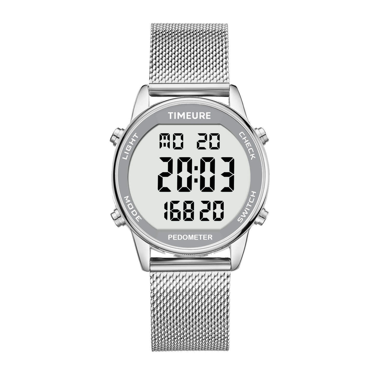 TIMEURE Ladies' Waterproof Pedometer Watch 2401-Steel Tape