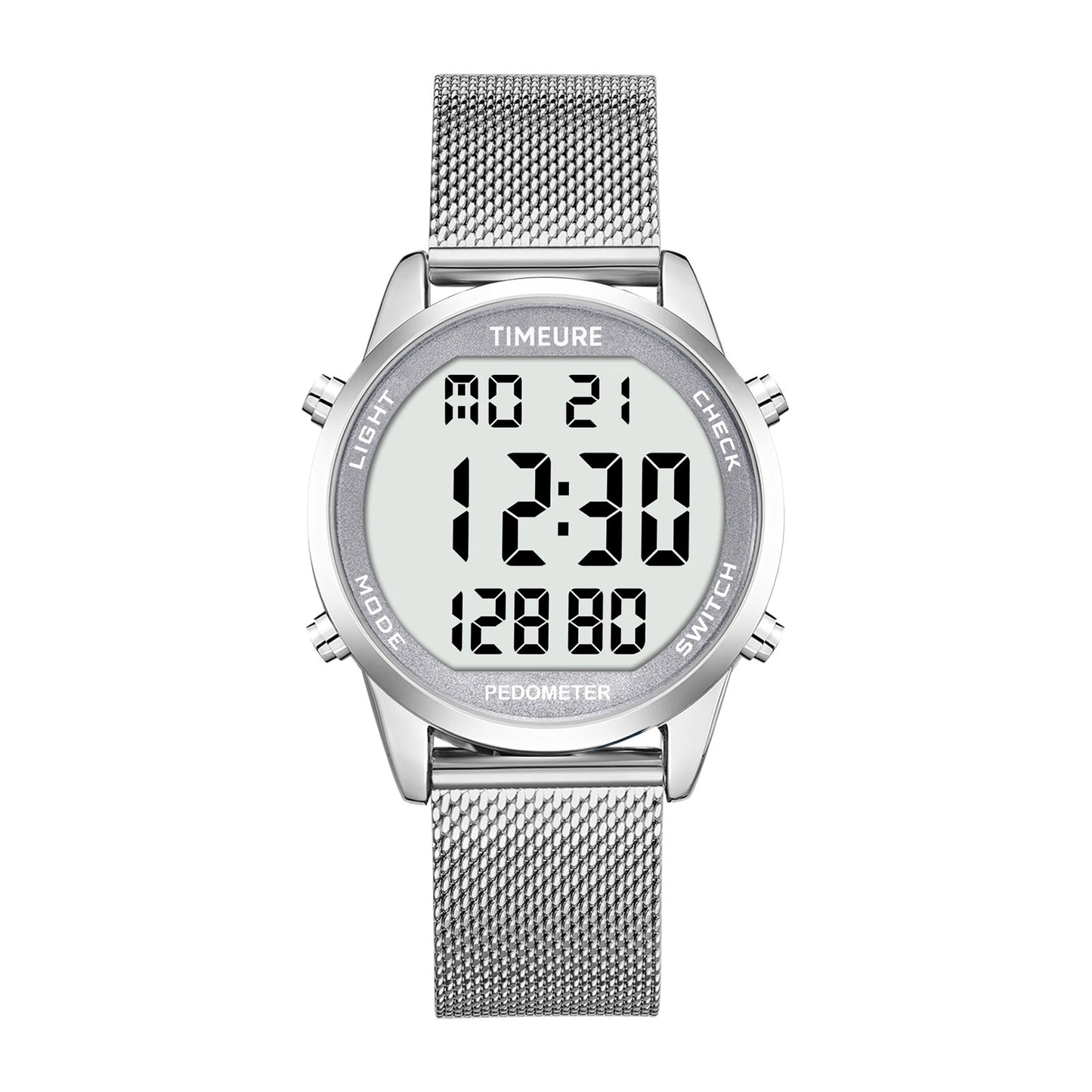 TIMEURE Waterproof Pedometer Watch 2306P Steel
