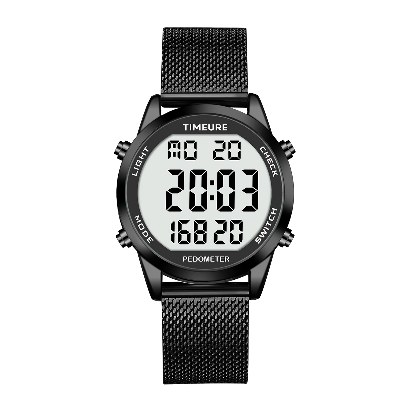 TIMEURE Waterproof Pedometer Watch 2306P Steel
